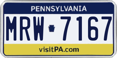 PA license plate MRW7167
