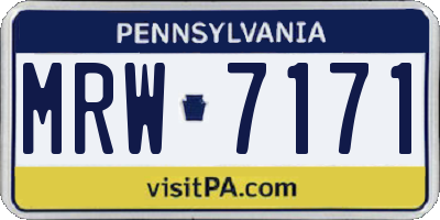 PA license plate MRW7171