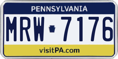 PA license plate MRW7176