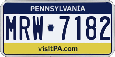 PA license plate MRW7182