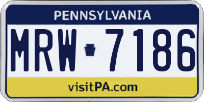 PA license plate MRW7186