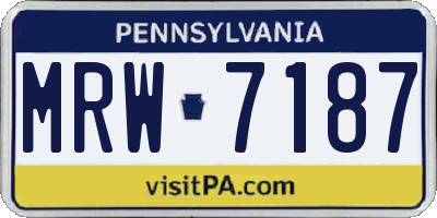 PA license plate MRW7187