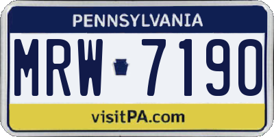 PA license plate MRW7190