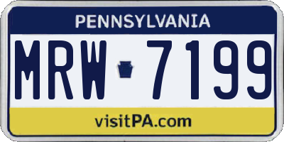 PA license plate MRW7199