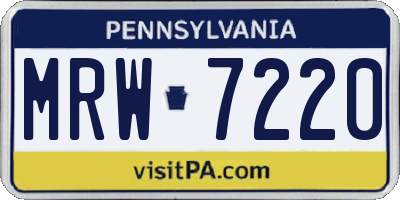 PA license plate MRW7220
