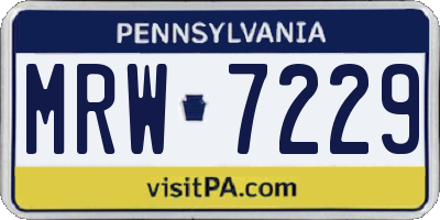 PA license plate MRW7229