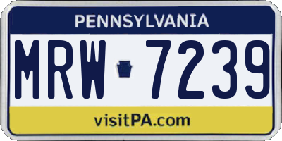 PA license plate MRW7239