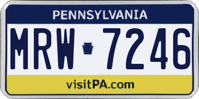 PA license plate MRW7246