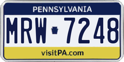 PA license plate MRW7248