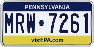 PA license plate MRW7261