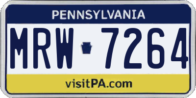 PA license plate MRW7264