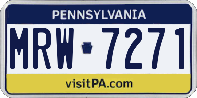 PA license plate MRW7271