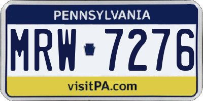 PA license plate MRW7276