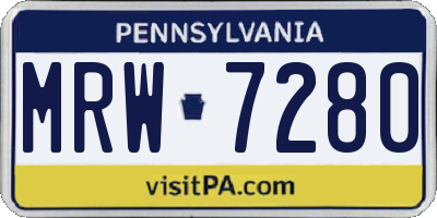 PA license plate MRW7280