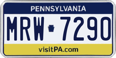 PA license plate MRW7290