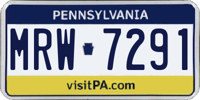 PA license plate MRW7291