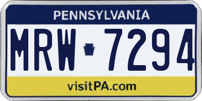 PA license plate MRW7294