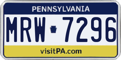 PA license plate MRW7296