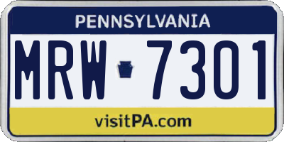 PA license plate MRW7301