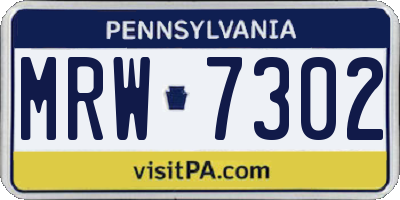PA license plate MRW7302