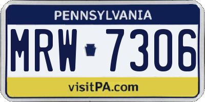 PA license plate MRW7306