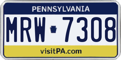 PA license plate MRW7308