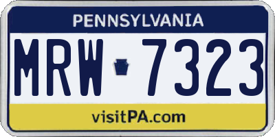 PA license plate MRW7323