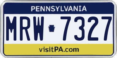 PA license plate MRW7327