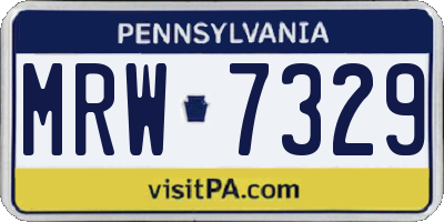 PA license plate MRW7329