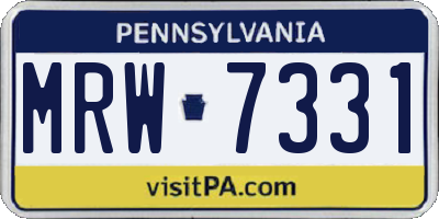 PA license plate MRW7331