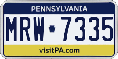 PA license plate MRW7335