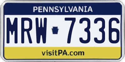PA license plate MRW7336