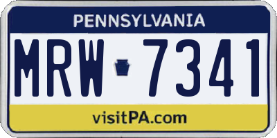 PA license plate MRW7341