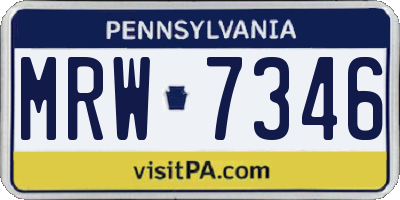 PA license plate MRW7346