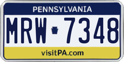 PA license plate MRW7348