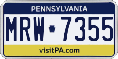 PA license plate MRW7355