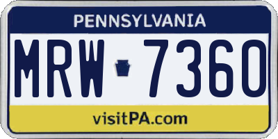 PA license plate MRW7360