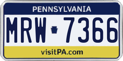 PA license plate MRW7366