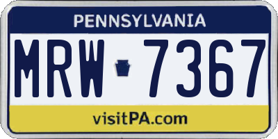 PA license plate MRW7367