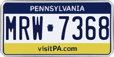 PA license plate MRW7368