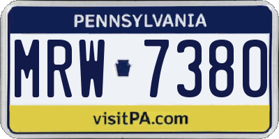 PA license plate MRW7380