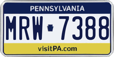 PA license plate MRW7388