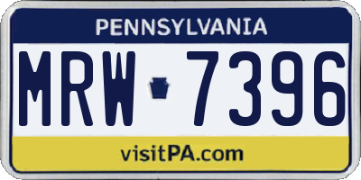 PA license plate MRW7396