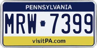 PA license plate MRW7399