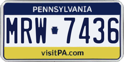 PA license plate MRW7436
