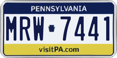 PA license plate MRW7441