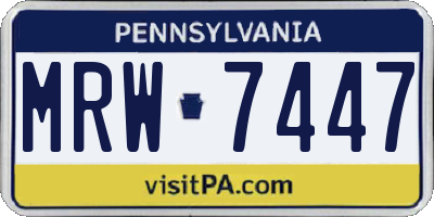 PA license plate MRW7447