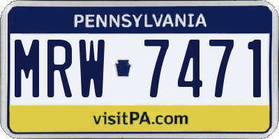PA license plate MRW7471
