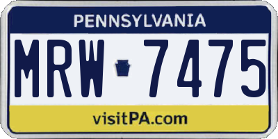 PA license plate MRW7475