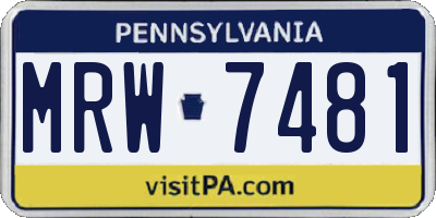 PA license plate MRW7481